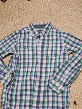 OshKosh B'gosh Blue & Green Plaid Button-Down Shirt
